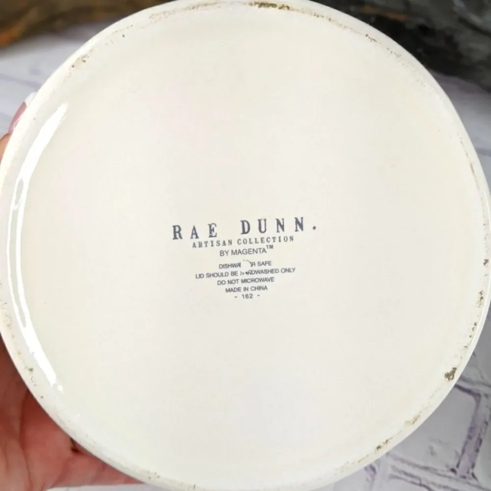 Rae Dunn TIS THE SEASON Ceramic Cookie Jar Canister with Red Lettering